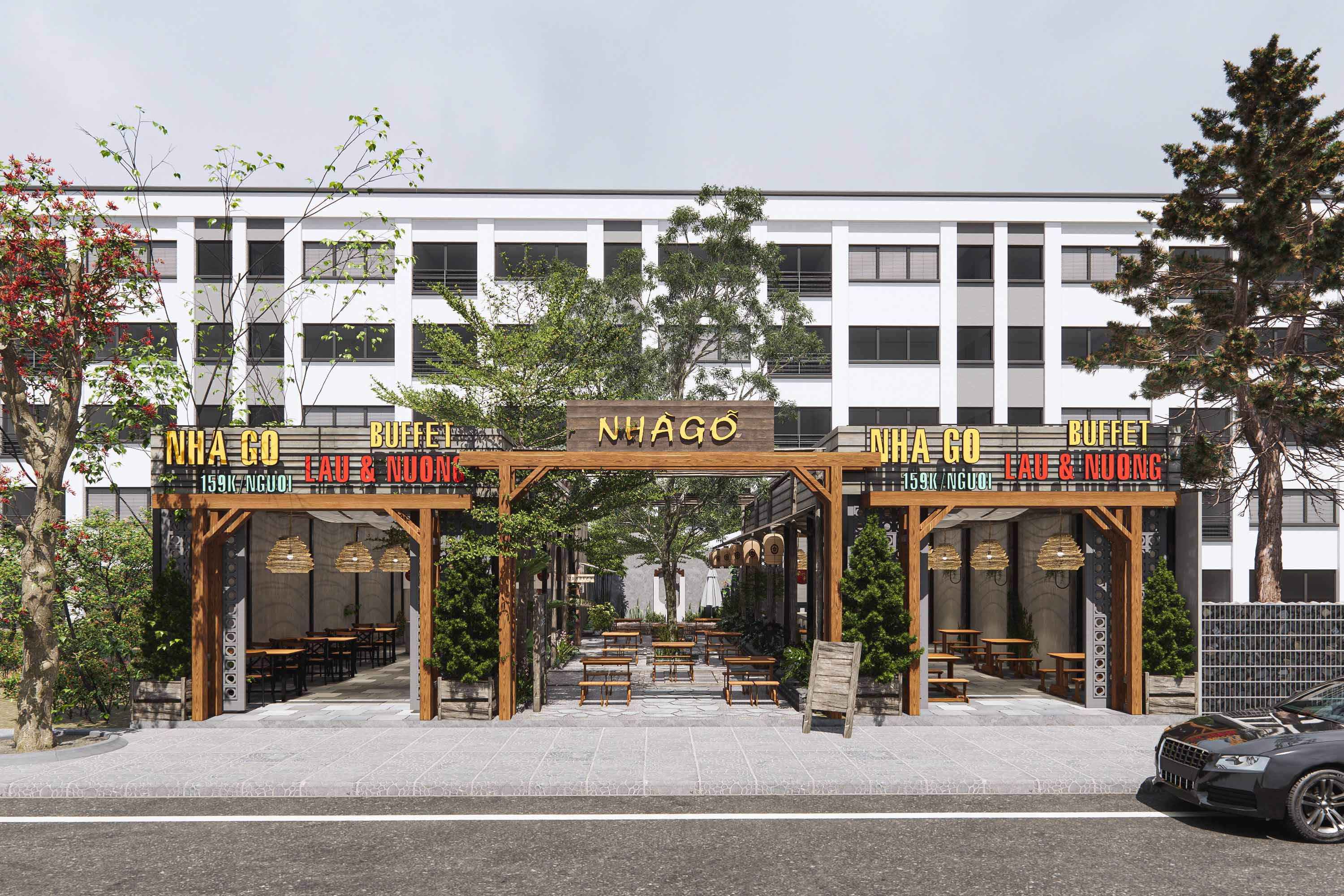 THIẾT KẾ BUFFET NHÀ GỖ